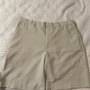 Men's Stylish Cream Flat Front Shorts